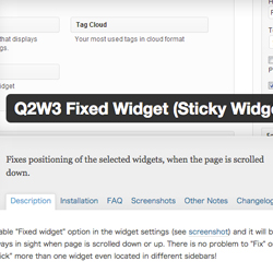 Q2W3 Fixed Widget